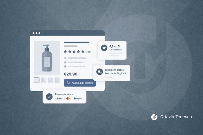 Schede prodotto e-commerce che vendono: non è solo la foto Scheda prodotto e-commerce con foto, descrizione, varianti e informazioni su spedizione e resi